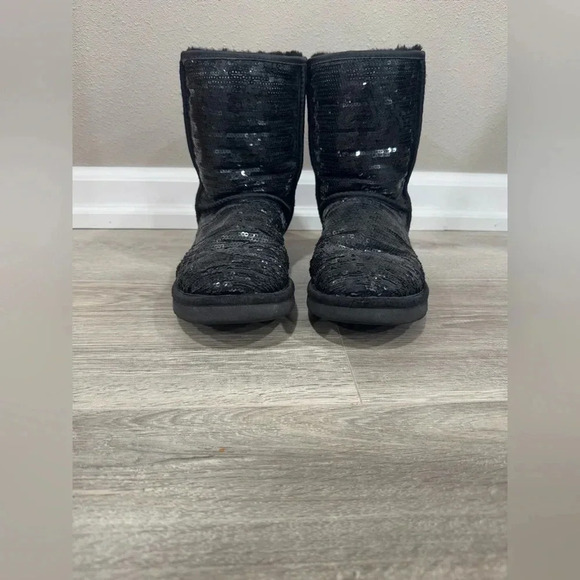 Ugg Australia Glitter Sequin Boot Black Size 8 - Picture 4 of 10